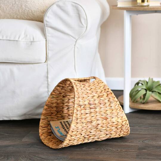 Household Essentials 15.5" Oval Hyacinth Magazine Rack